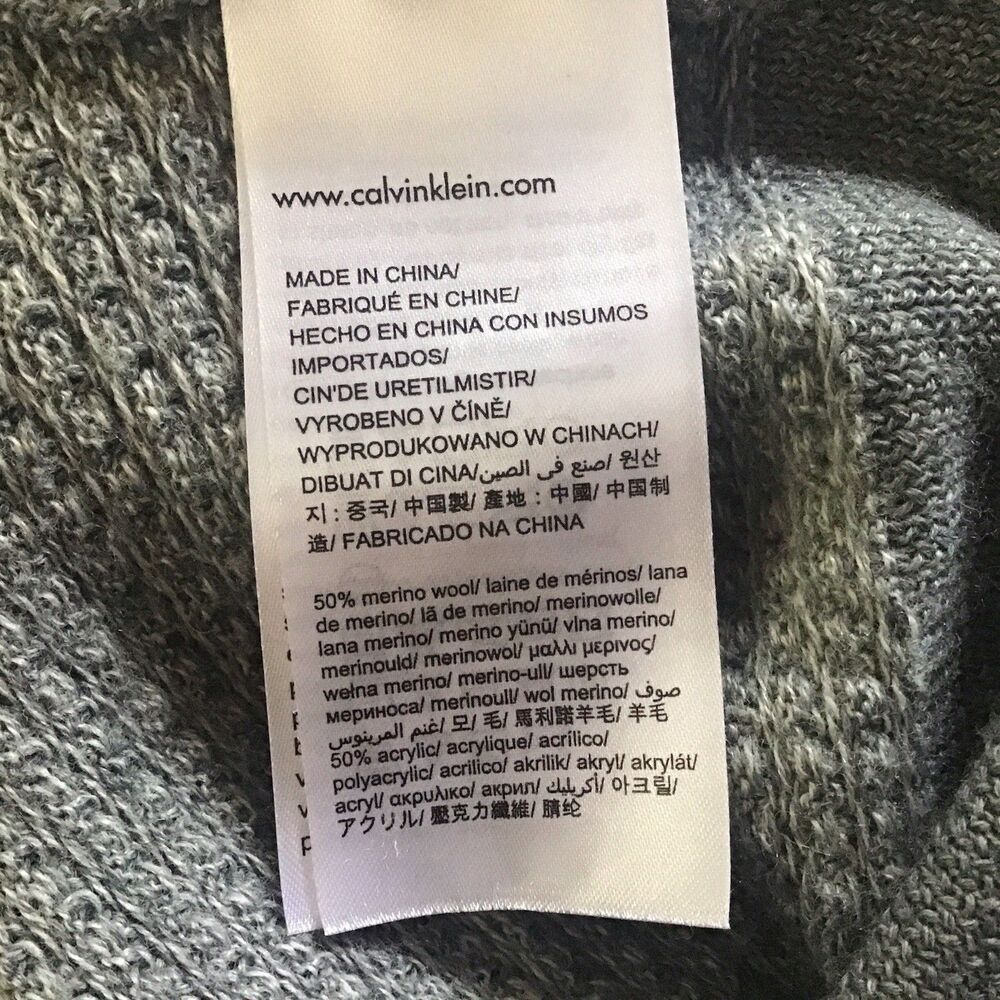 Calvin Klein Men’s Sweater Gray Cardigan Size XL Pullover Italian Yarn Zipper - Picture 8 of 8